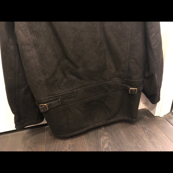 Men Sherpa-Lined Leather Jacket (Large) - Picture 4 of 4